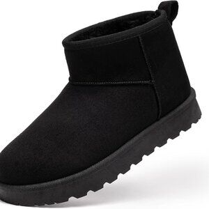 Women's Suede Platform Ankle Boots Black Size 7 - Preloved